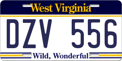 WV license plate DZV556