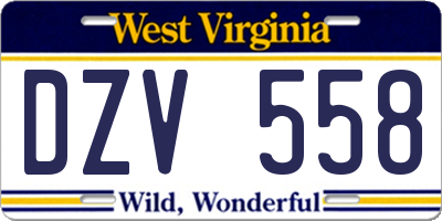 WV license plate DZV558