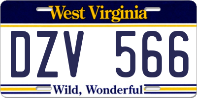 WV license plate DZV566