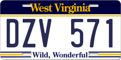 WV license plate DZV571