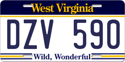 WV license plate DZV590