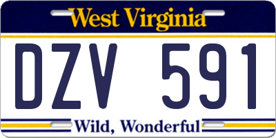 WV license plate DZV591