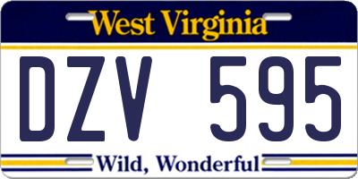 WV license plate DZV595