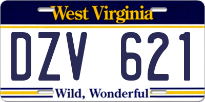 WV license plate DZV621