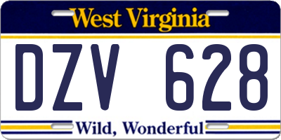 WV license plate DZV628