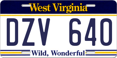 WV license plate DZV640