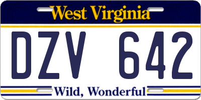 WV license plate DZV642