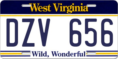 WV license plate DZV656