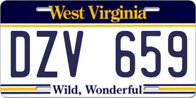 WV license plate DZV659