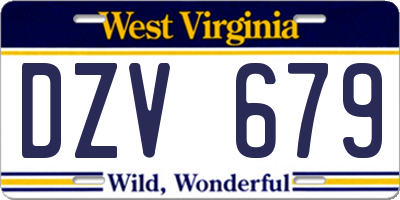 WV license plate DZV679