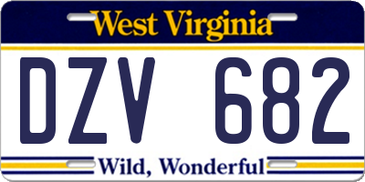 WV license plate DZV682