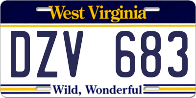 WV license plate DZV683