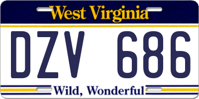 WV license plate DZV686