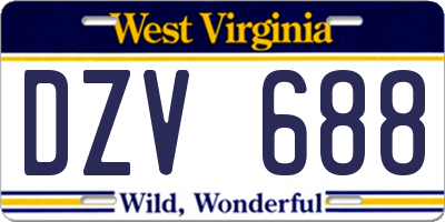 WV license plate DZV688