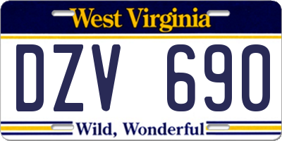 WV license plate DZV690