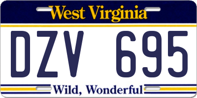 WV license plate DZV695