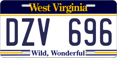 WV license plate DZV696