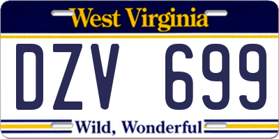 WV license plate DZV699