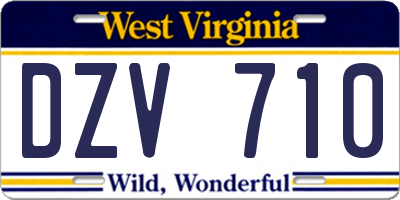 WV license plate DZV710