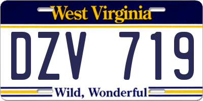 WV license plate DZV719