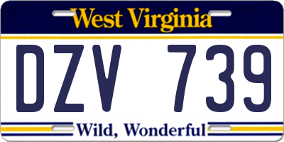 WV license plate DZV739