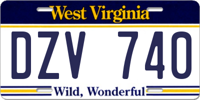 WV license plate DZV740