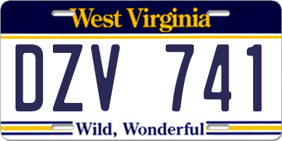 WV license plate DZV741