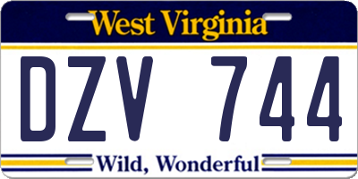 WV license plate DZV744