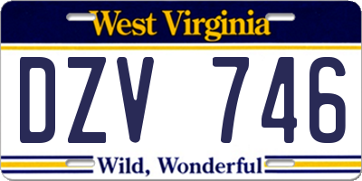 WV license plate DZV746