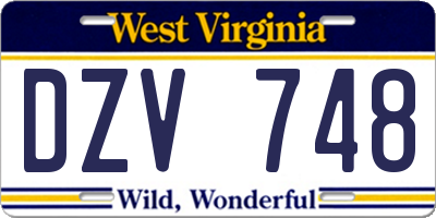 WV license plate DZV748