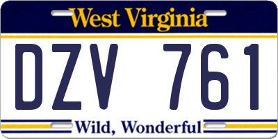 WV license plate DZV761