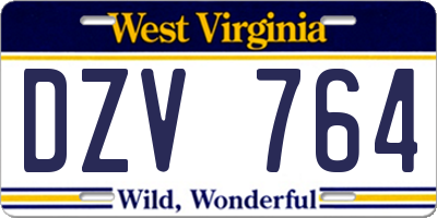 WV license plate DZV764