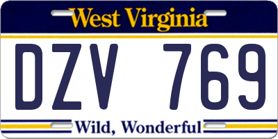 WV license plate DZV769