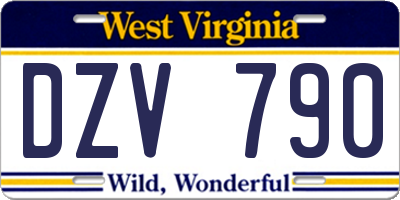 WV license plate DZV790