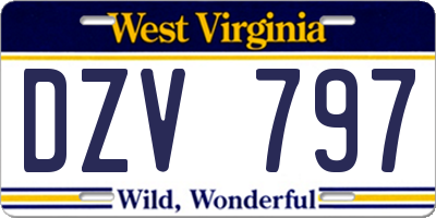 WV license plate DZV797