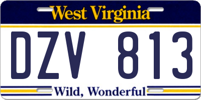 WV license plate DZV813