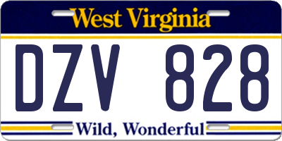 WV license plate DZV828