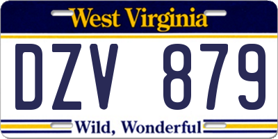 WV license plate DZV879