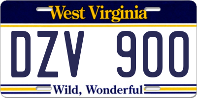 WV license plate DZV900