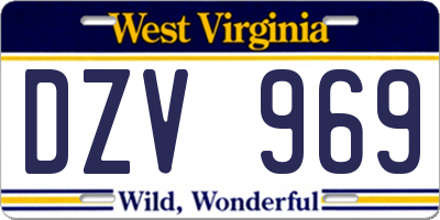 WV license plate DZV969