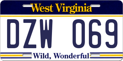 WV license plate DZW069