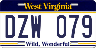 WV license plate DZW079