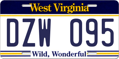 WV license plate DZW095