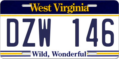 WV license plate DZW146