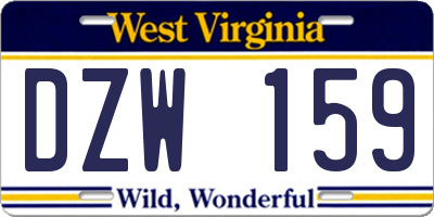 WV license plate DZW159