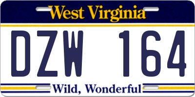 WV license plate DZW164