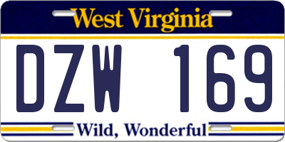 WV license plate DZW169