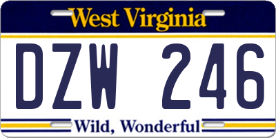 WV license plate DZW246