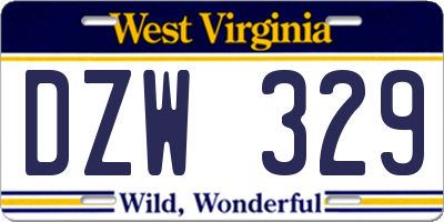 WV license plate DZW329