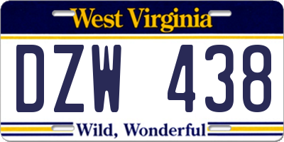 WV license plate DZW438